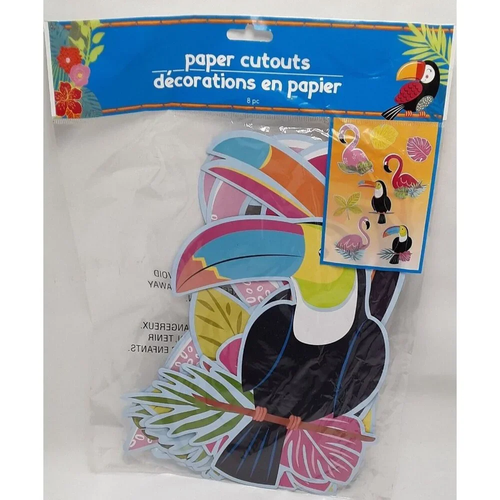 paper cutouts tropical birds